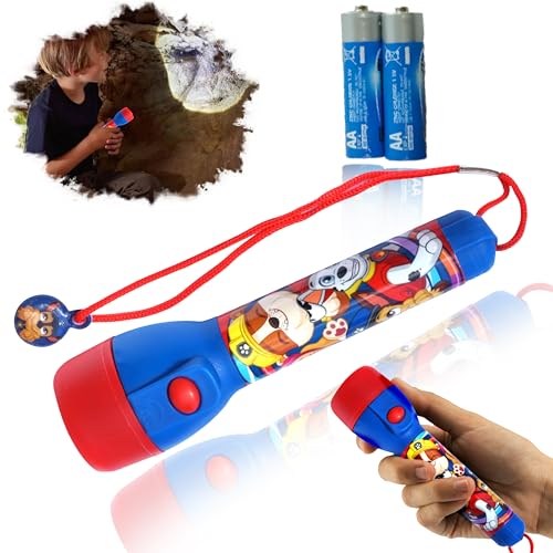 HOVUK® Lampe de poche LED en plastique pour enfants de 16 cm, grande lampe de poche de 3,5 m, veilleuse lumineuse pour enfants de 3 ans et plus (Pat'...