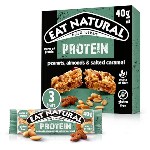 Eat Natural Protein Packed Bars Peanuts Almonds Salted Caramel 3 x 40g