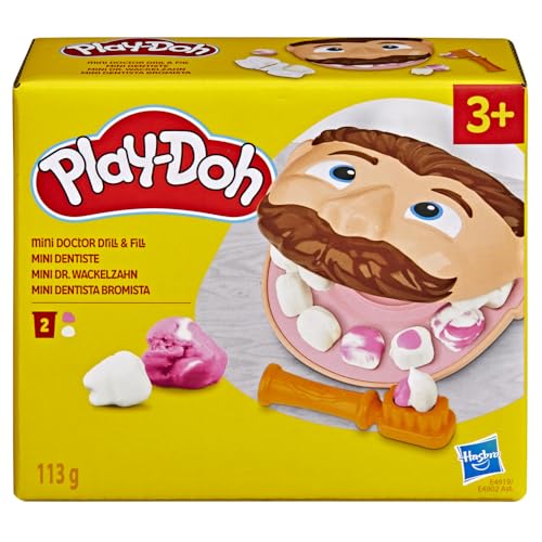 Play-Doh Mini Doctor Drill 'n Fill Dentista Juguete para niños de 3 años en adelante con 2 colores no tóxicos, multicolor