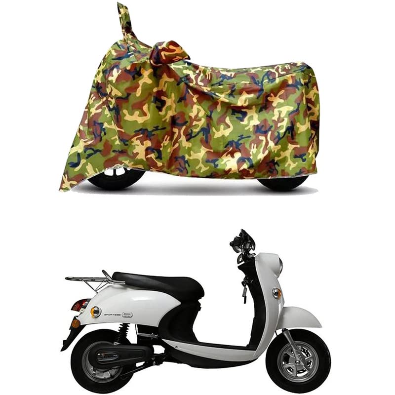 Image of Waterproof 100% PVC Coated Full Bike Scooty Two Wheeler Body Cover Compatible for Benling Kriti LA /UV-Rays /Heat Protection /Birds Dropping /Scratchproof /Dust Proof [6X6 Jungle Print]