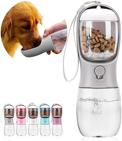 Dog Water Bottle,Portable Pet Water Bottle with Food Container,Ou...
