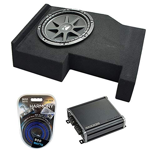 American Sound Connection Compatible with 2014-2018 Chevy Silverado Crew Cab Kicker Bundle Comp C12 Single 12 Sub Box CXA400.1