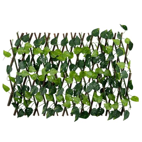 Yhenlovtt Künstlicher Efeu Sichtschutzmatte, erweiterbarer Spalier...