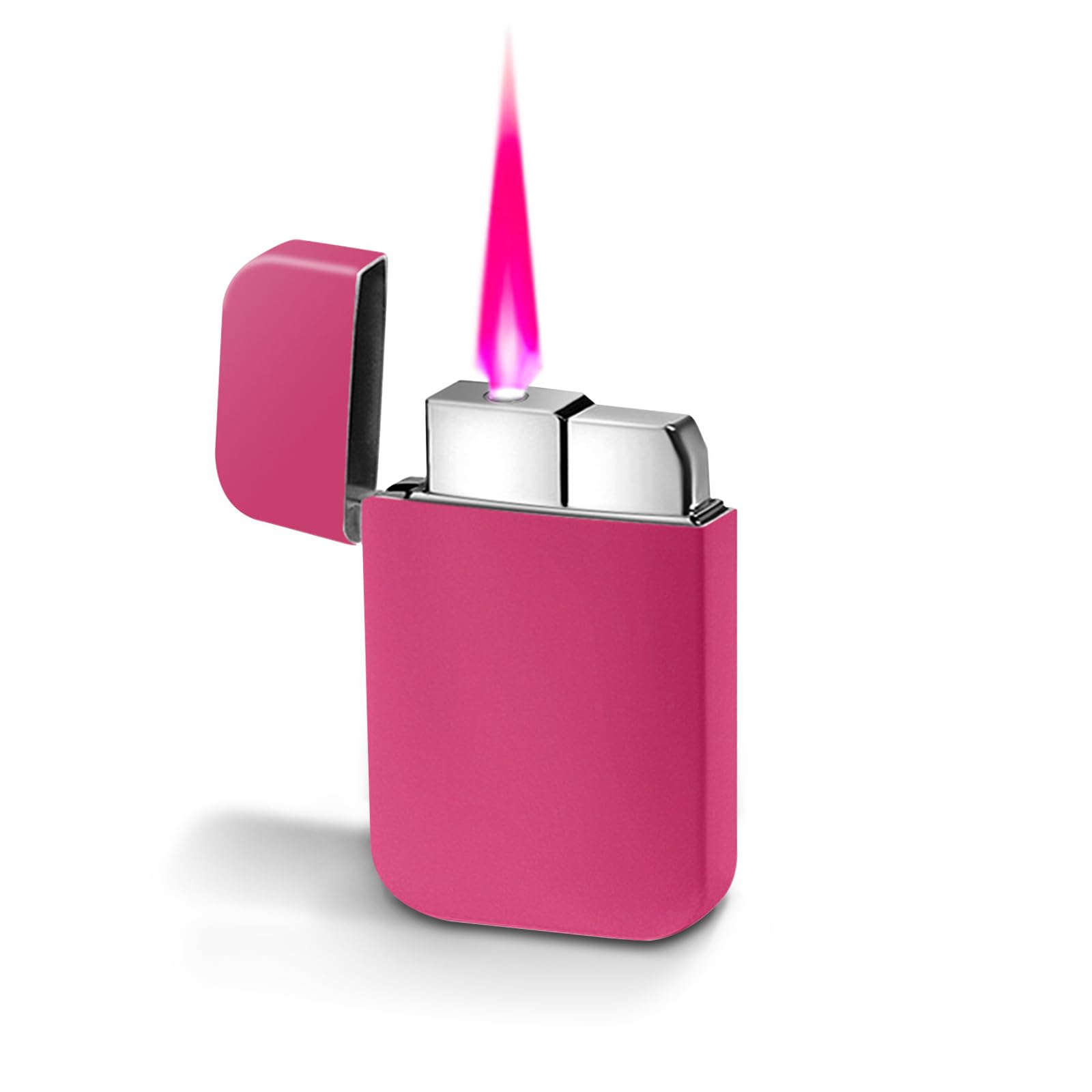 Pink Flame Torch Lighter Glittery Cute Cool Refillable Butane Lighter Windproof Pocket Lighter for Women and Girls(Butane Not Include) (Pink)-image-34