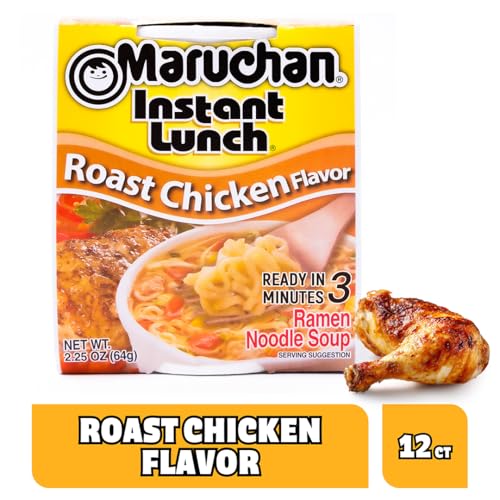 Image of Maruchan Instant Lunch Ramen Noodles, Roast Chicken Flavor - Japanese-Style Instant Noodle Soup, Easy Meal Ready in 3 Minutes - 2.25 Oz. (12 Pack)