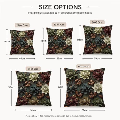 Housses de coussin extérieur imperméables 55x55 cm grand format rétro pour canapé et lit - 8