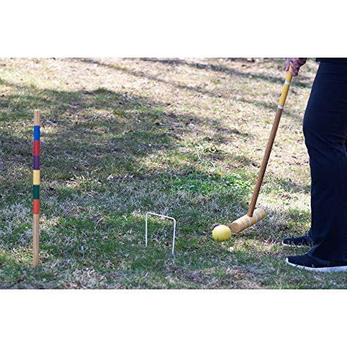 Gse Six Player Croquet Set With Classic/Deluxe Wooden Mallets, Colored Balls, Sturdy Carrying Bag For Adults & Kids, Perfect For Outdoor Lawn, Backyard, Park(Classic Set) #TOP5