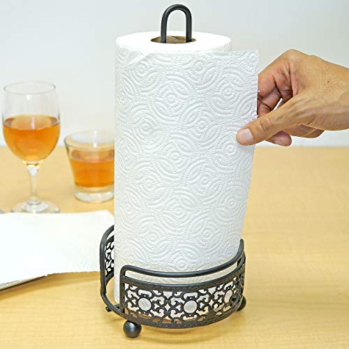Southern Homewares SH-10240 Countertop Paper Towel Holder Or Dispenser Patterned Metal Black Rustic Victorian Like Wrought Iron thumb #4