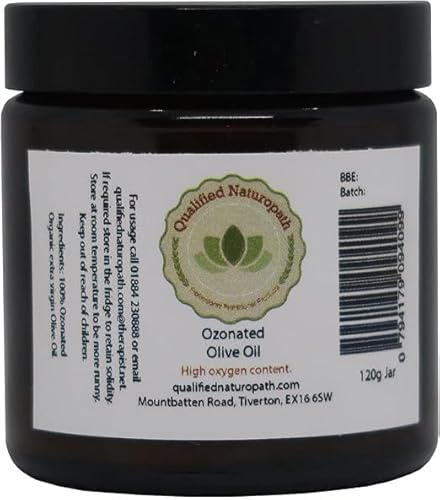 Ozonated Olive Oil (Organic, Cold Pressed) - 120g (3.3 fl oz) – in Glass Jar