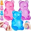 3Pcs Gummy Bear Toys,Stress Bear Squishy Balls,Sugar Filled Squishy Toys,Anxiety Relief & Focus Toy, Anxiety Relief Toys for Office & Party Favors, Christmas Halloween Easter Gifts