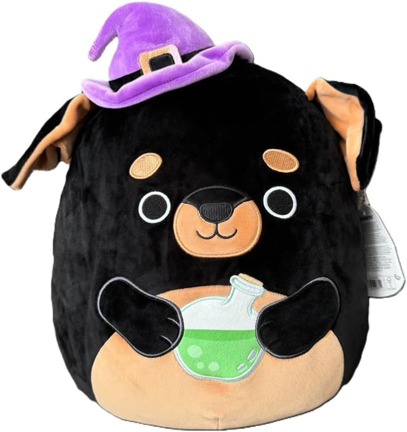 Squishmallows 12 Inch Mateo The Rotweiler with Potion - Officially Licensed Kellytoy Plush - Collectible Soft & Squishy Stuffed Animal Toy - Add to Your Halloween Squad - Gift for Kids, Adults