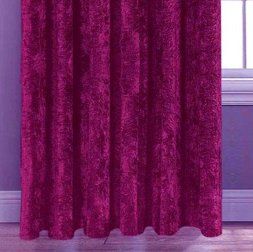 Image of Velvet Solid Grommet Long Door Curtain, Long Door 5 Feet, Magenta, Pack of 2