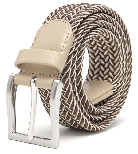 Image of Fabio Valenti Men's Stretch Belt Woven Braided Belt 1 3 /8 for Golf Pants | Solid Buckle, Casual Occasion, Everyday Dress, Handmade,Colorful,Gift