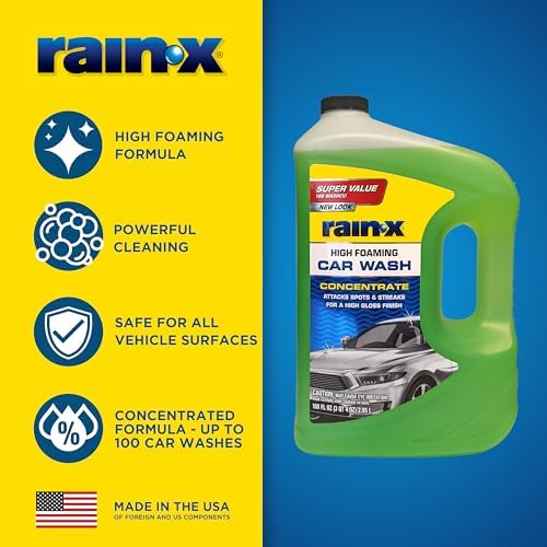 Rain-X 620191 Car Wash - 100 fl oz. High-Foaming, Concentrated Formula for Greater Cleaning Action, Safely Lifting Dirt, Grime and Residues for an Exceptional Clean - 4
