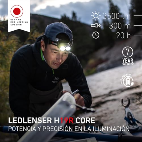 Linterna Frontal Ledlenser 502124 negra con haz ajustable y banda elástica cómoda 3