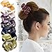 RC ROCHE ORNAMENT 6 Pcs Womens Hair Pumpkin Interlocking Teeth Slip Secure Grip Strong Solid Ladies Beauty Accessory Classic Clamp Jaw Claw Clip, Medium Jelly Candy Multicolor