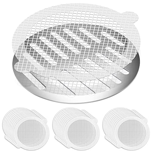 30 Pack Disposable Shower Drain Hair Catcher - Mckanti 3.54 Inch Disposable Hair Catchers Mesh Sticker Strainers For Shower Drain Bathroom Bathtub Washbasin Floor Drain Balcony Drain Hole #TOP17