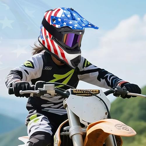 Image of VCOROS Youth Kids Dirt Bike Helmets,Kids Motocross Helmets DOT Approved
