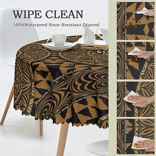 Nappe ronde 150 cm Tapa Honu en polyester imperméable - 3