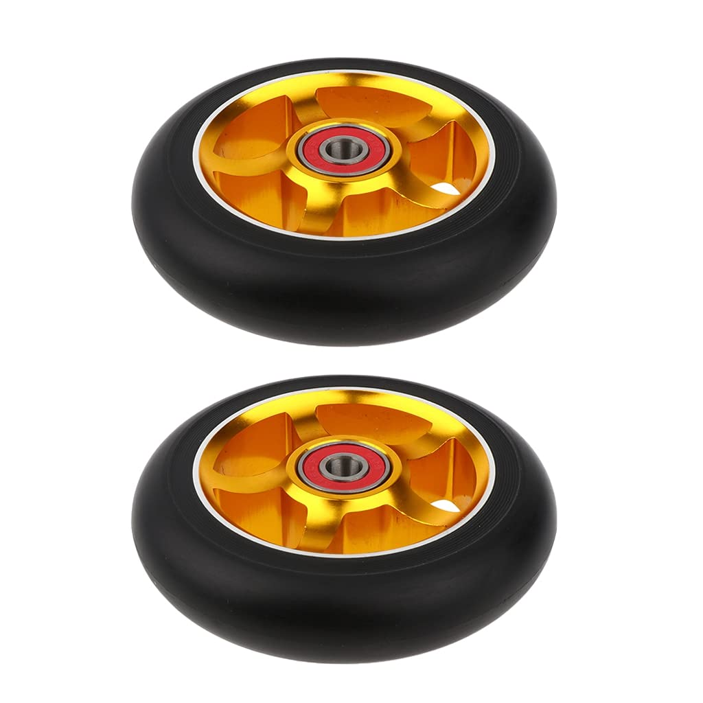 Ruote Monopattino Freestyle 2pcs Sostituzione 100mm Push/Kick/Stunt Scooter Ruote con Cuscinetti e boccole Scooter Scooter Professionale Scooter Sostituzione Ruote Monopattino Elettrico