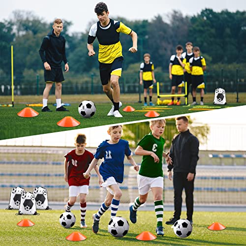 Soccer Training Equipment Kit Includes 20 Soccer Cones 2 Soccer Ball With Carry Bag And Strap Flexible Soccer Trainer Portable Training Aid For Kids Youth Adults Gifts For Boys Girls (Simple, Size 4) #TOP4