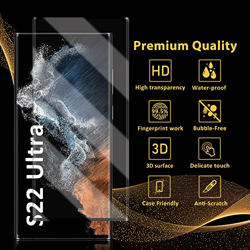 V-PORYADKU Tempered Glass For Samsung Galaxy S22 Ultra Screen Protector 3 Pack [6.80 Inch], Fingerprint Unlock Compatible, 9H Hardness, HD Clear - Image 6