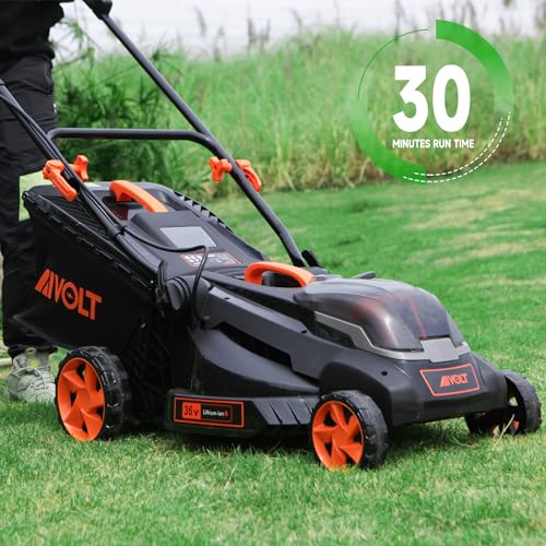 AIVOLT Cordless Lawn Mower Battery Powered 16-inch Brushless Lawn Mowers Walk-Behind Push Grass Mower with 36V 4.0Ah Battery and Charger - Thumbnail 7