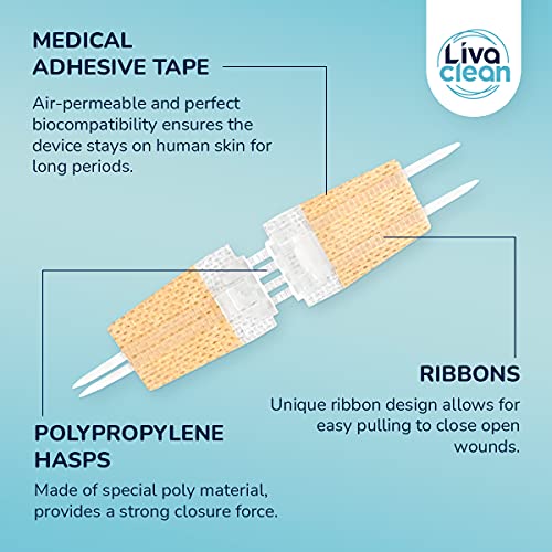 (6 Ct) 1 X 3.7” Wound Closure Strips - Zip Stitch Wound Closure Kit - Butterfly Closure Kit Device Zip Tie Skin Closure Butterfly Bandaids Adhesive Wound-Closure Glue Steri Strips Bandages Sutures #TOP1