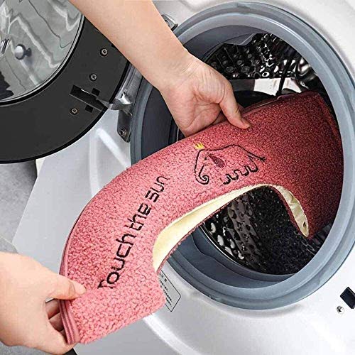 YLKCU 2 STK. Weiche Badezimmer-Toilettensitzbezug, Badezimmerwärmer-Toilettensitzbezüge Niedlicher Plüsch Verdicktes Toilettensitzkissen Badezimmer Weicher Cartoon Weicher und Warmer waschbarer Bezug – Bild 3