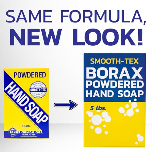 Image of Smooth-Tex Borax Powdered Hand Soap - Heavy Duty Industrial Hand Wash - Removes Grease, Grime and Oil from Hands for Mechanics & Industrial Workers, Compare to Boraxo - 5 lbs (10 Pack)