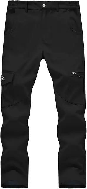 Men's Waterproof Insulated Pants: Fleece-Lined Winter Hiking & Ski Trousers