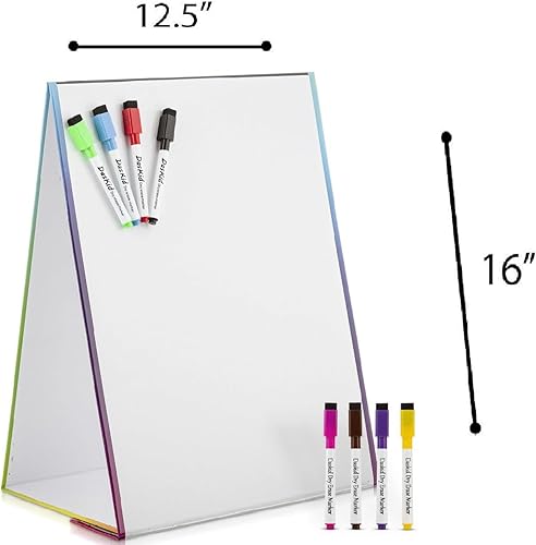 Miniatura 2 de Caballete magnético de mesa y caballete de dibujo para pizarra blanca para niños, adultos, (2 lados) perfecto para el hogar, la escuela y la