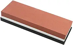 Pedra de Amolar Dupla Face para Facas, Grãos 400/1000, com Base Antiderrapante (Vermelho e Branco)