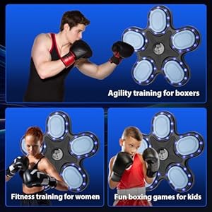 Smart Music Boxing Machine for Adults and Kids, Training Machine with LED Electronic Wall Mounted, Home Indoor Workout Equipment with Premium Boxing Gloves (Black 11) Smart Music Boxing Machine for Adults and Kids Training Machine with LED Electronic Wall Mounted Home Indoor Workout Equipment with Premium Boxing Gloves Black 11