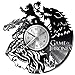 WoD Game of Thrones Orologio da Muro Unico Dischi in Vinile Movimento al Quarzo Silenzioso Handmade NeroCreativo Orologio Decorativo da Parete a Muro Mechanical Art Decor Disco in Vinile