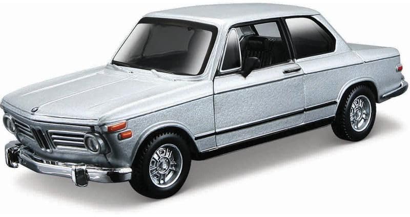 Bburago BMW 2002tii (1972) – Car Model 1:32, Faithful Collector's Car, Small Toy Car with Moving Doors, from 5 Years (18-43057)
