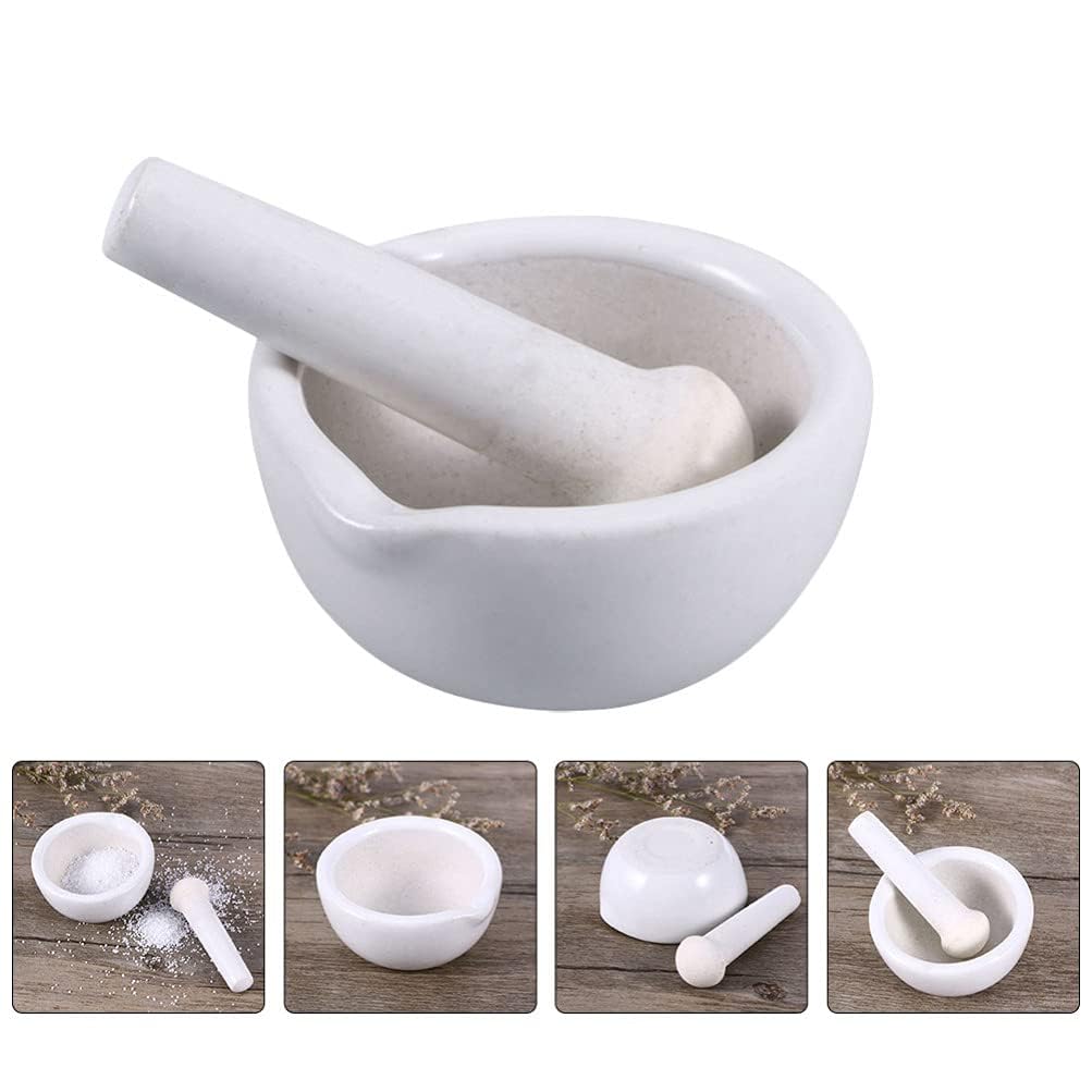 Ensemble mortier et pilon Broyeur de pilules en porcelaine for mortier et pilon, broyeur à épices