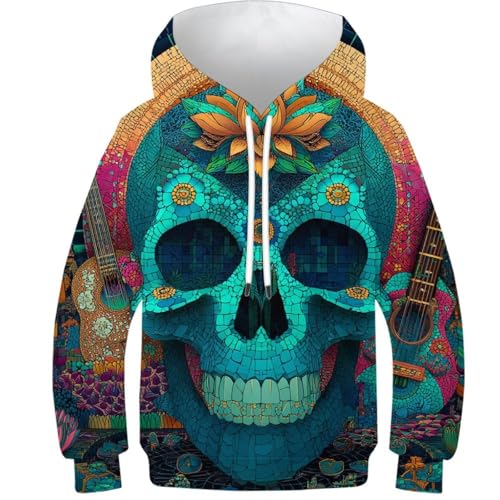Sweat imprimé 3D crâne fini les pulls ennuyeux enfant