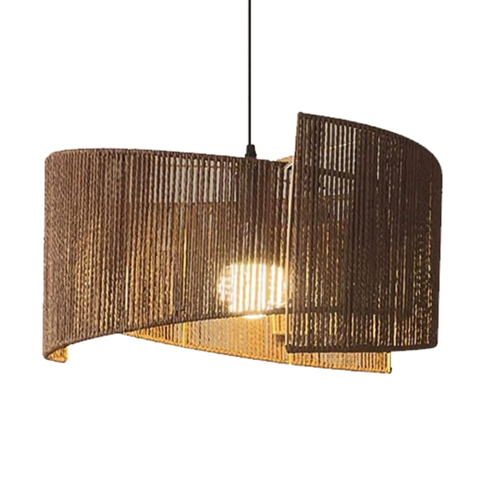 CSSYKV Wabi-Sabi Hanging Light Farmhouse Vintage Pendant Light Hemp Rope Large Chandelier Weave Basket Dome Fixture Adjustable Height Hanging Lamp for Bedroom, Kitchen, Living, Dining Table