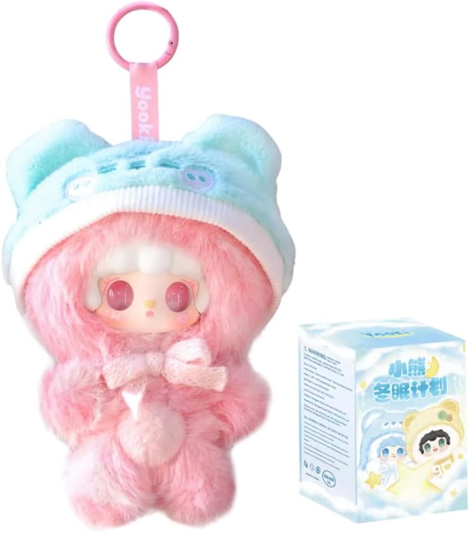 CALEMBOU Plush Blind Box, Kawaii Yooki Little Bear Hibernation Plan Series Stuffed Blind Box Keychain, Kawaii Mystery Vinyl Plush Bag Charms Collectible for Birthday Christmas
