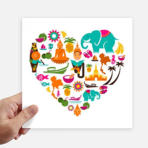 Decal Thaïlande multicolore 20 cm autocollant grand format pour mur et ordinateur