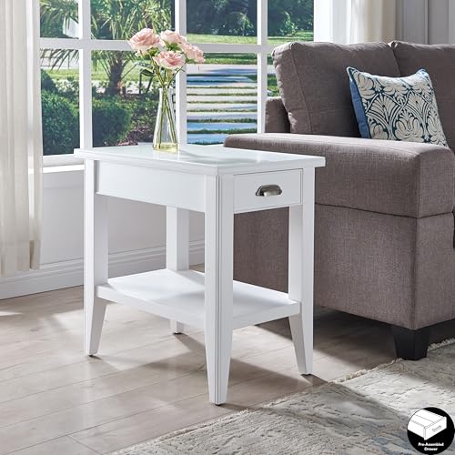 Image of Leick Home Laurent End Table, 16 inch, White