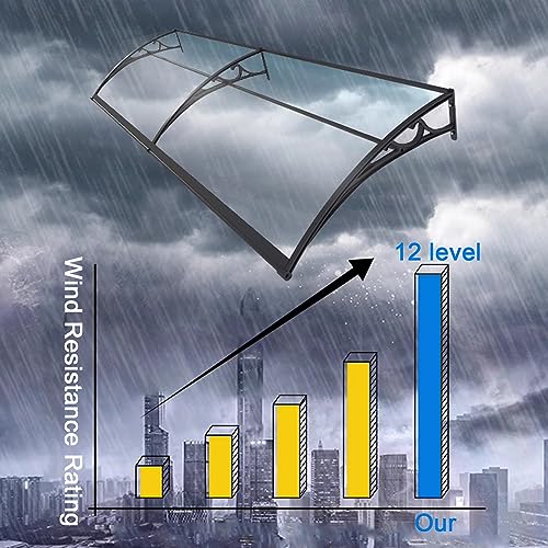 Marquesina de policarbonato resistente a impactos con perfilería de aluminio premium 5
