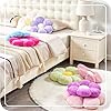 Kcvvcr Almohada de felpa de flores blancas, bonita flor decorativa con piel de conejo sintética, almohada de suelo de felpa suave de 19.6 pulgadas para dormitorio y sala de estar #5
