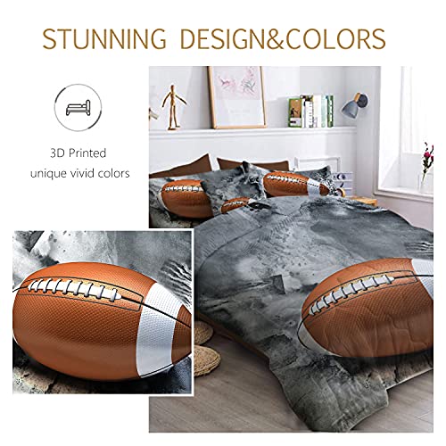 Blessliving Boys American Football Bed In A Bag Sports Bedding Sets Twin With Comforter 8 Pieces - 1 Comforter, 2 Pillow Shams, 1 Flat Sheet, 1 Fitted Sheet, 1 Cushion Cover, 2 Pillowcases #TOP4