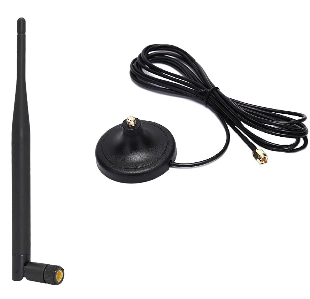 NBR 5dBi Rubber Duck Whip Antenna with Magnetic Mount Base 3 Meter RG174 Extension Cable SMA Male Connector Omni WiFi Wireless Network for IP Camera, Video Survellance, Monitor-image-39