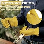 2 Gants de travail en cuir pour hommes & Femmes, Palme Durable renforcée pour le soudage, Ferme, Jardinage, Conduite