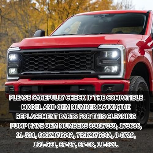 HHZL Washer Fluid Pump Car Windshield Replacement for Ford E150 E250, Pressure Washer Pump W/Grommet Replacement OEM#89017059,173686 Compatible with Ford Lincoln Mazda Mercury(Black) - Thumbnail 6