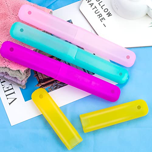 Isusser Pack Of 12 Plastic Toothbrush Case, 6 Color Portable Dust-Proof Toothbrushes Holder For Inside And Outside #TOP3