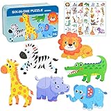 🦒【Animales Puzzle Madera Seguros y Divertidos】- Diseñado pensando en los niños pequeños, este juguete de rompecabezas de animales es una tabla resistente de pulpa virgen natural, el corte perfecto lo hace suave y seguro. Y acabado con colores vivos, pintura no tóxica. Es muy fácil y seguro para sus hijos tocar y agarrar piezas con borde liso. Dejemos que sus hijos disfruten de la diversión con sus amigos.